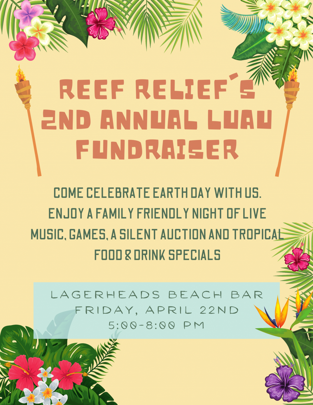 Reef Relief's 2nd Annual Luau Fundraiser with Lagerheads Beach Bar & Grill